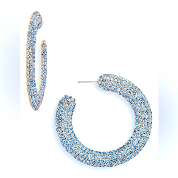 🌺🎉HP🎉🌺 NWT Cult Gaia Mira Crystal Earrings Light Sapphire - Picture 13 of 16